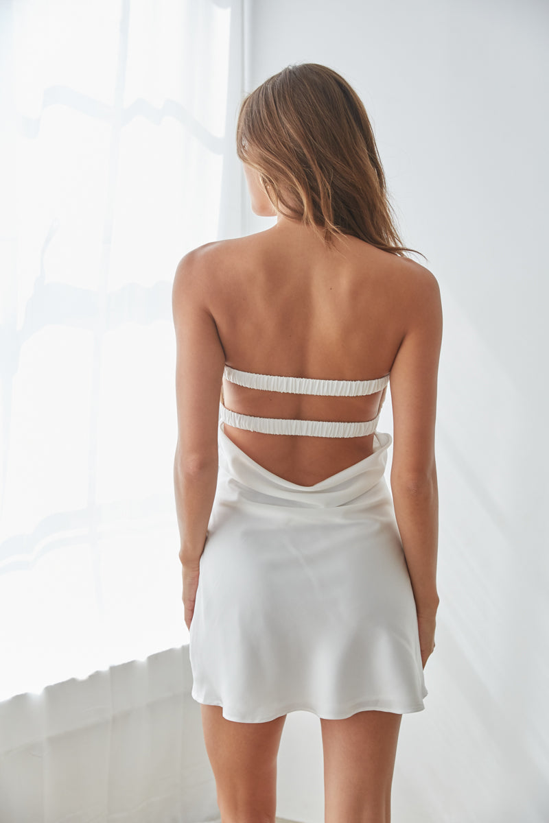 open back white dress